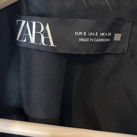 Zara Womens Wool Animal Print Asymmetrical Zip Belted Cropped Moto Jacket Size S - Picture 14 of 14